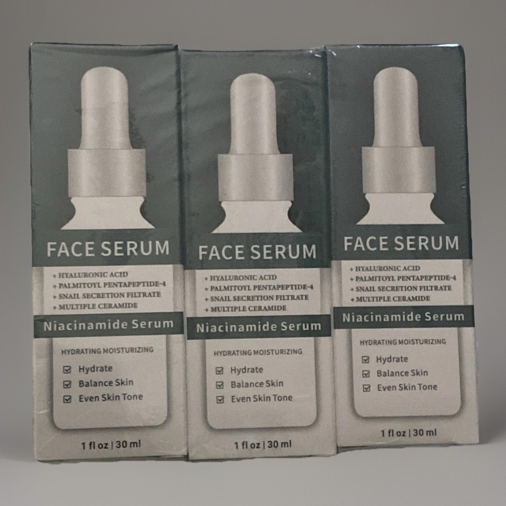 Niacinamide Serum Hyaluronic Acid Snail Secretion Filtrate Ceramide Hydrate X 3